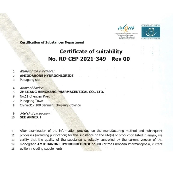 Amiodarone Hcl CAS 19774-82-4 factory